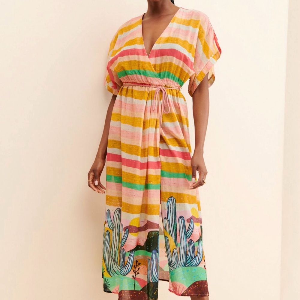Scotch & Soda Abel Macias Printed Beach Kaftan | Size Large |